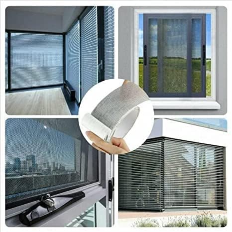 Screen Repair Kit Tape,Strong Adhesive & Waterproof Fiberglass Covering Mesh Tape for Covering Window Door Tears Holes Screen Patch Repair Kits (2M) (net Tape)