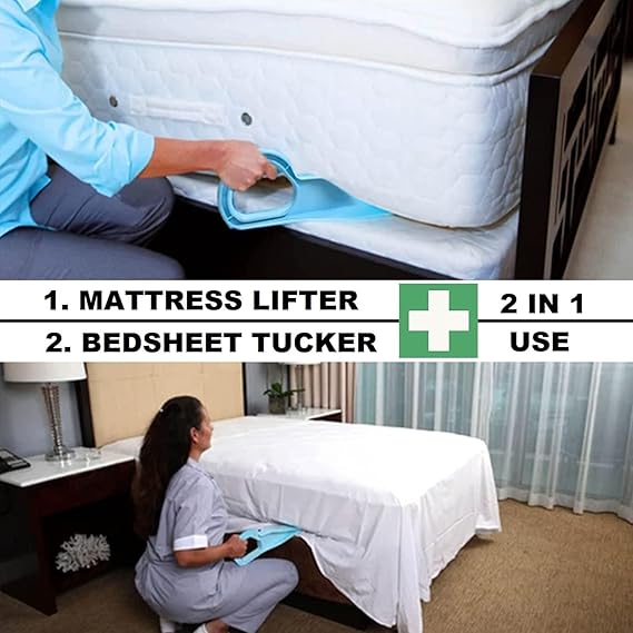 Mattress Lifter Tool 2 in 1 Bedsheet Tucker Tool Bedsheet Mattress Lifter Stand Beds Lifter Helps Lift and Hold Mattress Wedge Elevator Tool Beds Making Tools Bed Tucker Tools