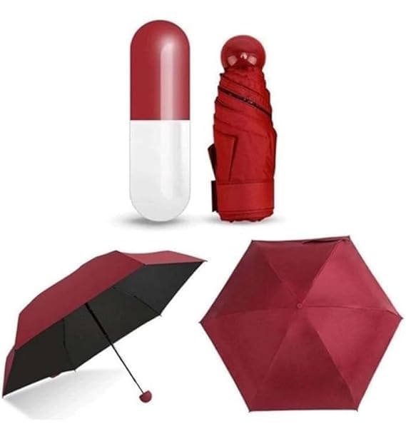 Mini Capsule Umbrella Waterproof & WindProof Ultra UV Light Protective Compact & Small Umbrella With Cute Capsule Case