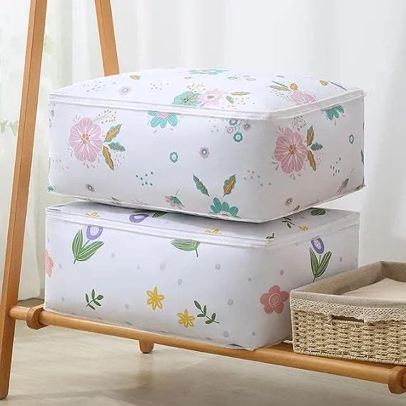 Blanket Storage Bag – Waterproof, Dustproof, Moisture-Proof Folding Organizer for Clothes, Jackets, Pillows & Bedding – Washable & Foldable-1 pcs-Multicolor