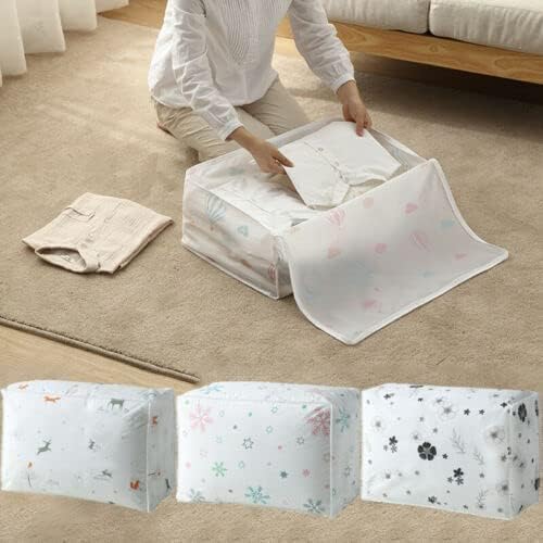 Blanket Storage Bag – Waterproof, Dustproof, Moisture-Proof Folding Organizer for Clothes, Jackets, Pillows & Bedding – Washable & Foldable-1 pcs-Multicolor