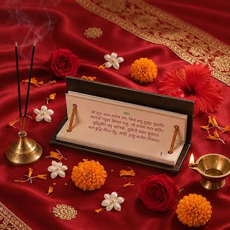 Hanuman Chalisa Wooden Hardcover Book | Premium Wooden Pocket Hanuman Chalisa Book for Daily Reading, Home, Travel & Gifting